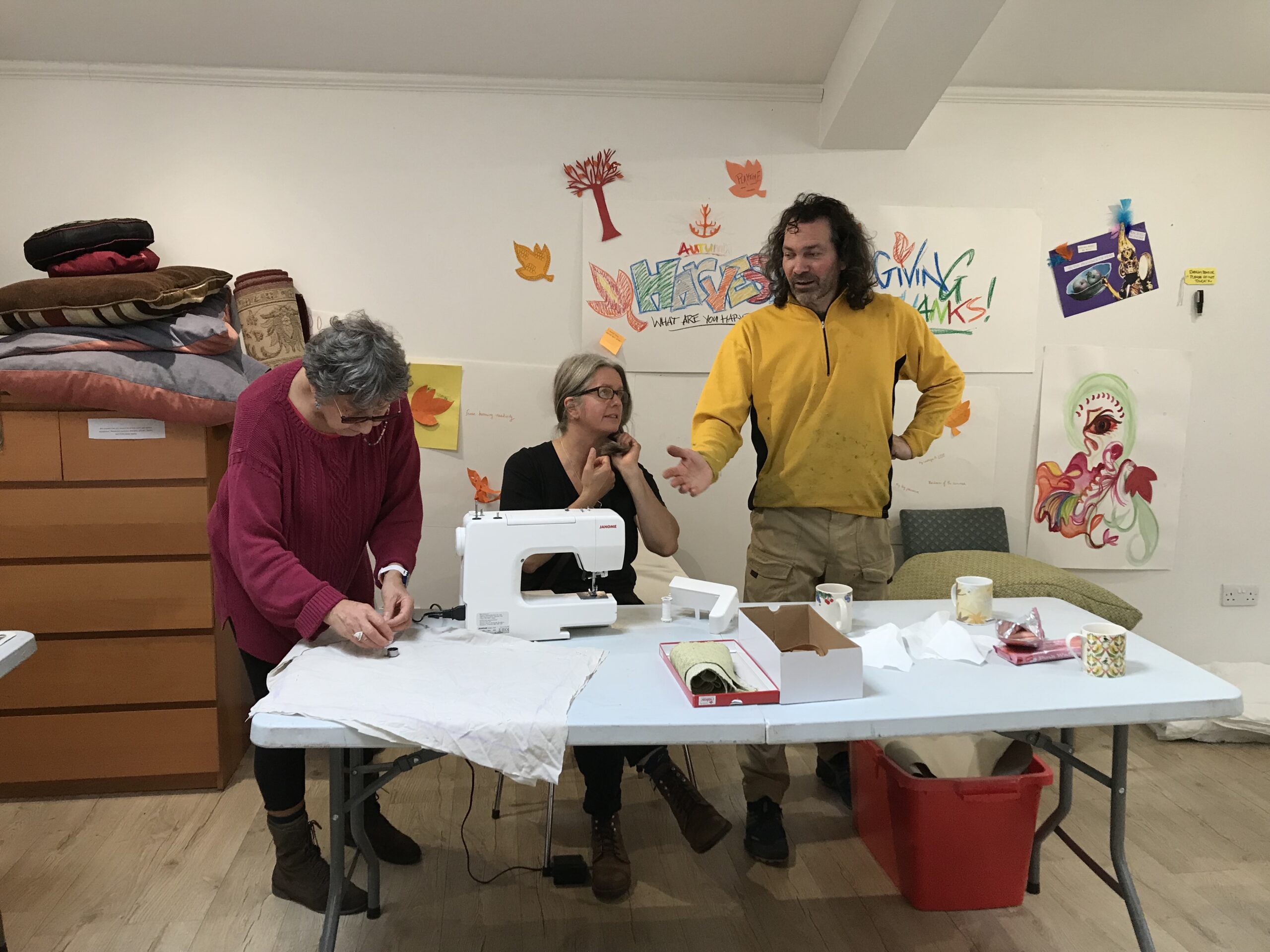 Getting the sewing machines involved!